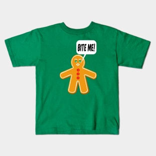 Bite Me Gingerbread Man Kids T-Shirt